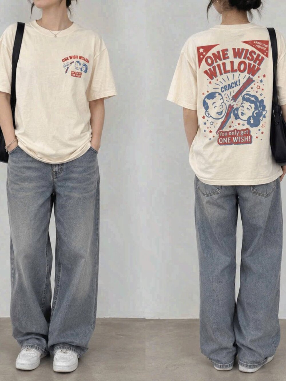 One Wish Willow Graphic Crack You Only Get One Wish Cream Tee